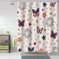 thumbnail image 5 of Fabric Shower Curtain for Bathroom, Farmhouse 4th of July Custom Shower Curtain Set with Hooks, Luxury Bathroom Curtains, Patriotic Star Butterfly Waterproof Polyester Bathroom Accessories, 72x84inch, 5 of 6