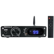 Rockville BLUDAC2B Hi-Res 192K Amplifier Home Bluetooth Receiver with Optical and Sub Out 192kHz High-Resolution DAC Black