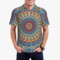 thumbnail image 1 of Balery Round Mandala Camisa Polo de Hombre con Estampado, de Manga Corta y Tejido Medio, Camisa Tipo Golf Polo-Large, 1 of 6