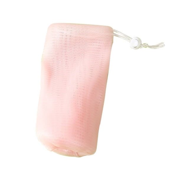 Exfoliating Mesh Soap Bag with Lanyard, Reusable Soap Saver Pouch for Bath Bar Soap, Face Cleanser & Body Wash Foaming Net Holder for Travel & Home Use