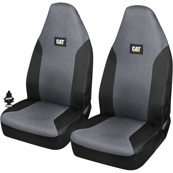 Yupbizauto New Big Rig Truck Seat Covers, Black and Grey Mesh, Heavy-Duty Universal Fit, Set of 2, for Semi Trucks, Commercial Vehicles Bundle Set