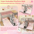 thumbnail image 4 of Gymax Wooden Twin Over Twin & Twin Bunk Bed w/ 4-Step Storage Staircase Guardrail, 4 of 9
