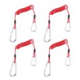 thumbnail image 1 of Unique Bargains 4pcs RV Trailer Breakaway Trailer Brake Cable Spring Towing Coiled Wire Extend to 6ft Strap, 1 of 7