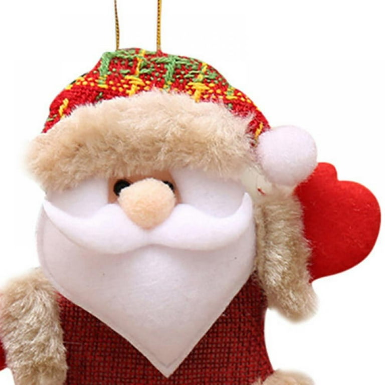 Christmas Tree Accessories Small Dolls Ornaments,Non-woven Cloth Snowman  Santa Elk Bear Puppets Hanging Ornaments Decorations for Christmas Trees  Stairs Windows Indoor and Outdoor 