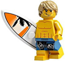 LEGO White Minifigure City Beach Surfboard Ocean Accessory 