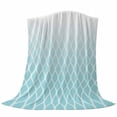 thumbnail image 6 of Aqua Ombre Stripe Blanket Soft Cozy Warm Throw Blanket for Couch, Plush Fuzzy Flannel Fleece Blankets for Sofa, Modern Abstract Art Gradient Striped Bed Blankets Lightweight Gifts for Women, 40"x50", 6 of 9