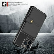 iPhone 14 Pro Max Wallet Case, Shockproof Rubber Card Holder Wallet PU Leather Back Phone Case Kickstand Protective Scratch Hybrid Bumper Shell for Apple iPhone 14 Pro Max 6.7 inch, Black