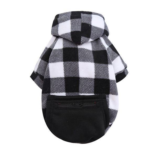 Plaid Zipper Pocket Weiwang Size Dog Clothes Cat Pet Clothes for Autumn and Winter