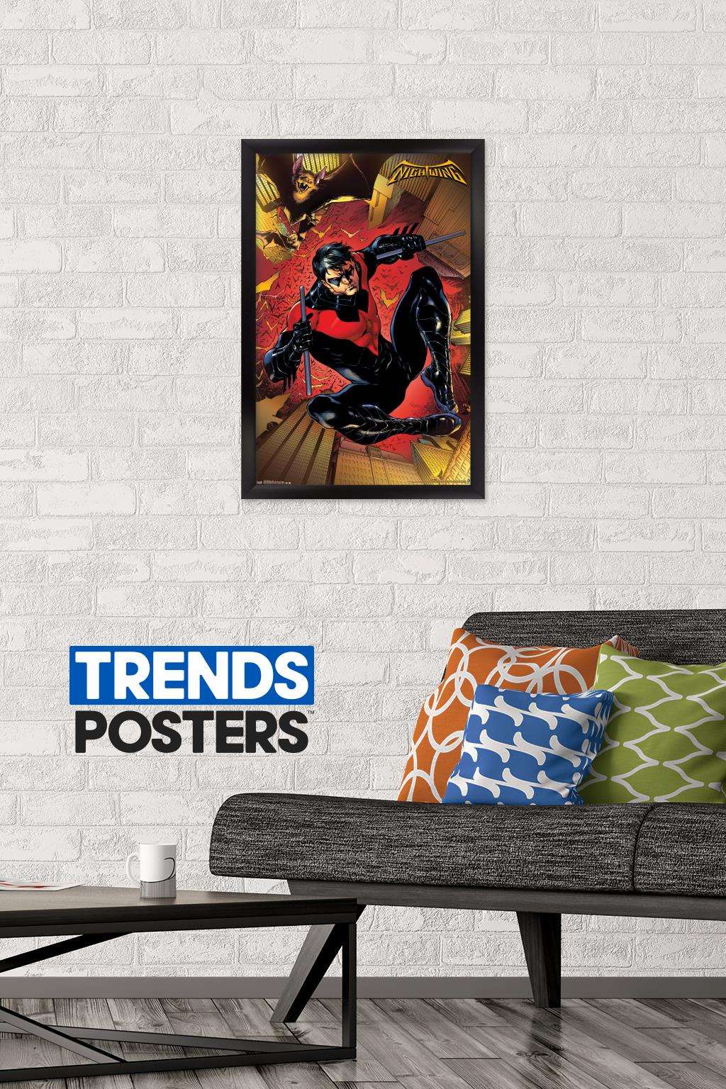 DC Comics - Nightwing - Jump Wall Poster, 14.725" x 22.375", Framed