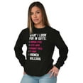 thumbnail image 3 of What Look In Guys French Bulldog Pet Women Plus Size Long Sleeve Graphic Tee Brisco Brands 2X, 3 of 5