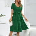 thumbnail image 2 of Women's Flowy Casual Mini Dresses Summer Smocked V Neck Flutter Sleeve Ruffle Dress, 2 of 8