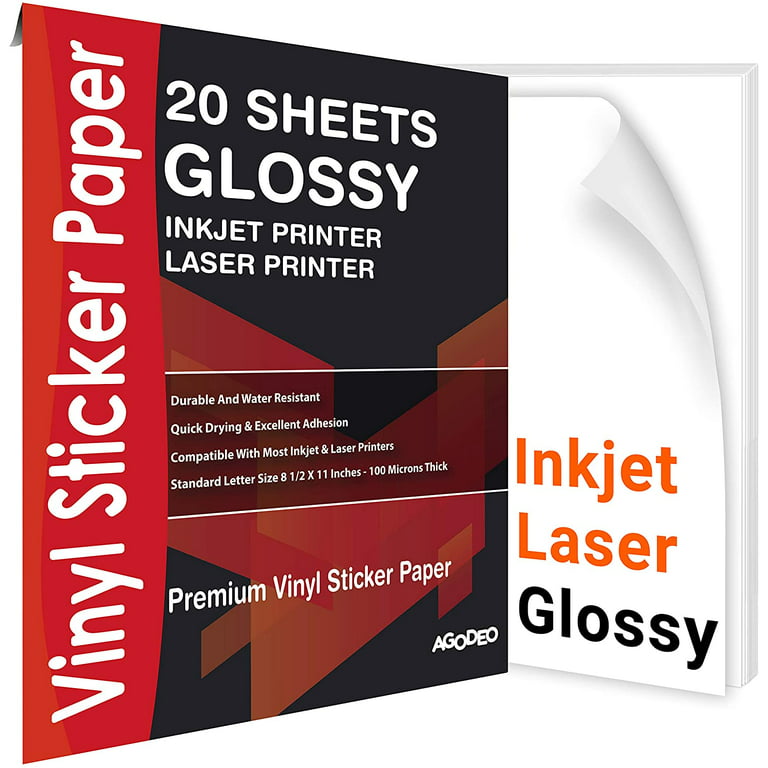 Sticker Paper Vinyl / 100 A4 Blank Matte or Glossy DIY Sticker