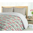 thumbnail image 5 of Ambesonne Flamingo Duvet Cover Sets, Tropic Birds and Waves, 2-Queen, Blush Pale Teal Cream, 5 of 7