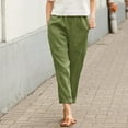 thumbnail image 2 of Jxximdong Pants for Women Women Cotton Pocket Cropped Straight Leg Crop Pants Ladies Casual Long Loose Pant Slacks Green M Trousers, 2 of 9