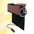 thumbnail image 1 of RENACLIPY Eco Friendly Car Receiving Box Brown with Dual USB Ports and Multi Device Storage, 1 of 8
