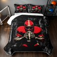 thumbnail image 2 of Manfei Boys Sports Bed Spread Queen, Football Gamer Queen Coverlet Set, White Red Black, Black Reversible 3-Piece, 1 Quilt and 2 Pillowcases, 2 of 7