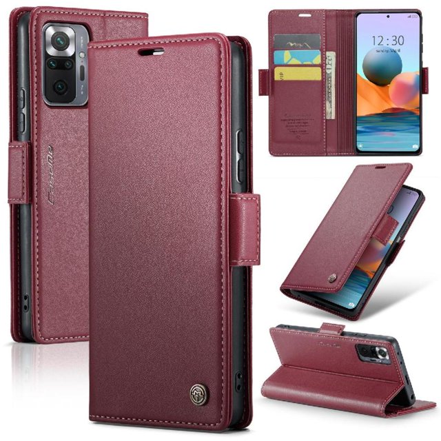 Funda tipo cartera Xiaomi Redmi Note 10 Pro 4G con cierre magnético, RFID, tarjetero, soporte, carga inalámbrica