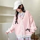 thumbnail image 2 of Cárdigan rosa dulce para mujer, suéter de punto con lazo coreano de manga larga para mujer, estilo Jk Preppy, nuevos abrigos casuales con cuello en V Kawaii para mujer, 2 of 5
