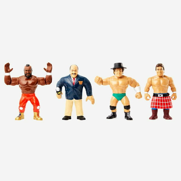 WWE Retro Action Figure 4 Pack - Cowboy Bob Orton, Mean Gene Okerlund, Mr T  & Rowdy Roddy Piper 