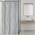 thumbnail image 4 of Small Stall Grey and White Striped Shower Curtain Abstract Geometric Art Lines Modern Minimalist Simple Unique 36Wx72H Inch Neutral Fabric Decor Bathroom Polyester Waterproof 7 Pack Hooks, 4 of 6