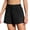 Black, variant on Womens Swim Shorts High Waisted Drawstrings 2-In-1 Swimming Bottoms with Zipper Pockets