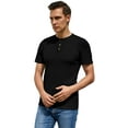 thumbnail image 6 of GIRUNS Men's Short Sleeve Waffle Henley T-Shirt Summer Casual Tee For Men, 6 of 6