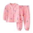 thumbnail image 2 of Conjuntos de blusas y camisas de manga larga y cuello redondo para niños, ropa de dormir para el hogar de dos piezas de color sólido con manga larga y cuello redondo para niñas, parte superior de poli, 2 of 5