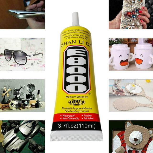 Cagogo à Moins de 5 $ 2 Pcs Colle Artisanale E8000, Colle Transparente Polyvalente E8000, Adhésif Imperméable pour Chaussures Bijoux, Colle Artisanale à Forte Adhérence, Scellant de Réparation Bricolage, Adhésif Transparent de Force Industrielle