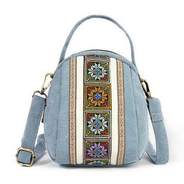 Mini monedero de un solo hombro, bolso cruzado de lona de moda, bolso de mujer sencillo bordado, tipo: estilo 5;