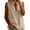 #0050-Beige, variant on Womens Tops Ruffled Stand Collar Split V Neck Sleeveless Side Pocket Textured Fabric Womens Blouses Loose Fit Vacation Roomy Travel Shirts