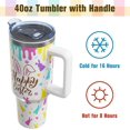 thumbnail image 3 of 40 oz Happy Easter Tumblers with Handle and Straw, Rabbit 40oz Stainless Steel Vacuum Insulated Travel Coffee Mug Cup Water Bottle, Easter Stuff Accessories Gifts for Women, 3 of 6