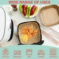 thumbnail image 6 of Highcool 100 Packs Square Air Fryer Liners for , Non-stick Parchment Paper for 2-5 QT , Filters Baking Paper for Microwave Oven, 6.3 Inch, 6 of 7