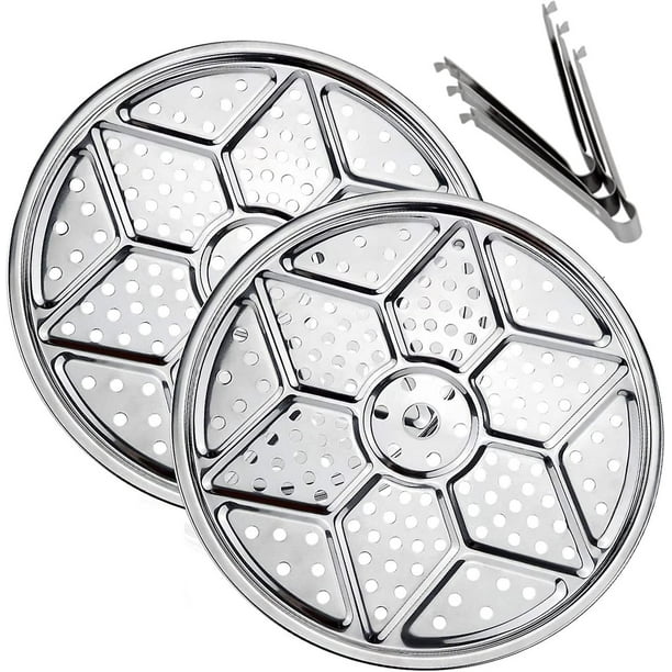 Rejilla para vaporera redonda de acero inoxidable de 11 pulgadas, rejilla para conservas de olla a presión, olla para insertar, soporte para bandeja de cocción al vapor, ensalada de pan tostado p