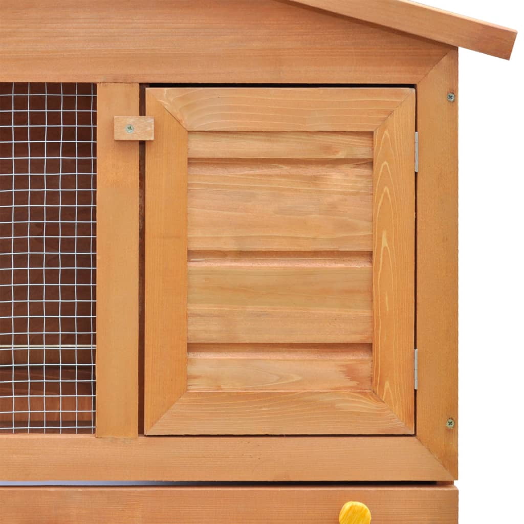 vidaXL Rabbit Hutch Bunny Cage with Pull Out Tray Pet House Solid Pine Wood