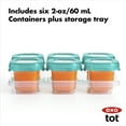 thumbnail image 5 of OXO Tot Baby Blocks Food Storage Containers, 2 oz, Teal, 6-pack, for Infants Ages 0-12 Months, 5 of 11
