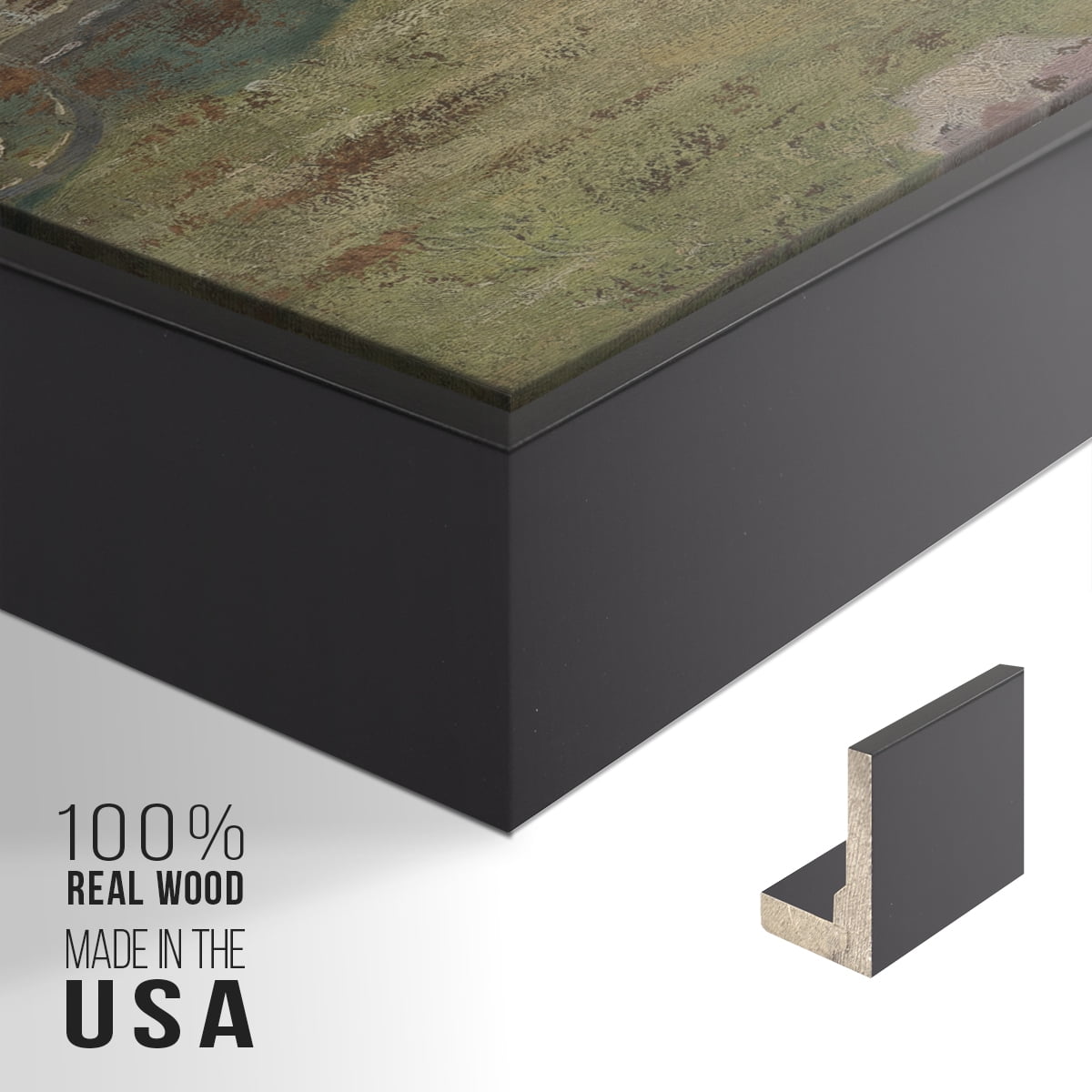 Vintage Landscape-CCCLXXV By Wexford Home Framed in Black Wood Gallery Wrapped Canvas 25 in. x 37 in.