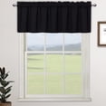 thumbnail image 1 of Haperlare Black Valance Curtain Farmhouse Blackout Curtains Thermal Insulated Window Treatment Rod Pocket for Home Decor 1 Panel for Bathroom, 1 of 7