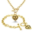 thumbnail image 2 of Tioneer Stainless Steel Peace & Love Heart Charm Bracelet, Necklace, or Set, 2 of 3