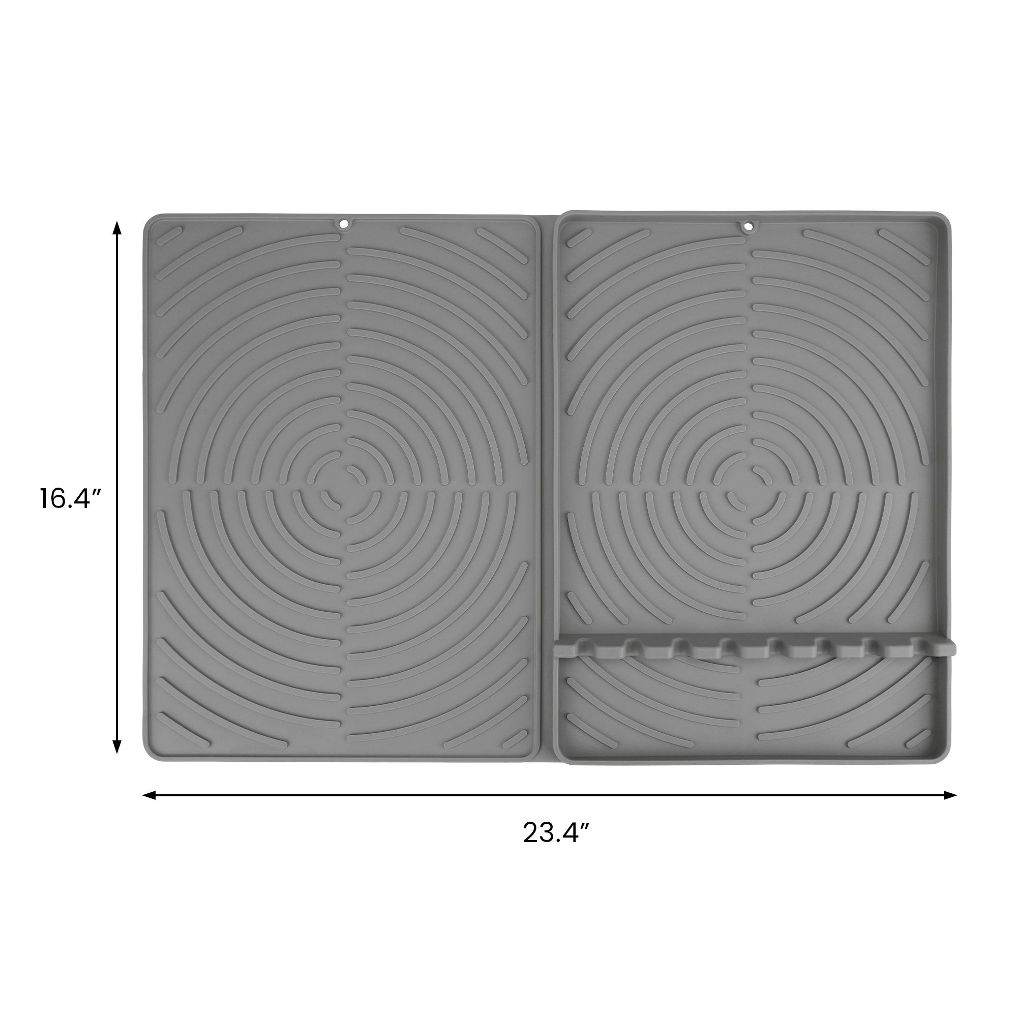 Unique Bargains Dish Drying Mat Fits Under Dish Rack for Kitchen Counter Gray