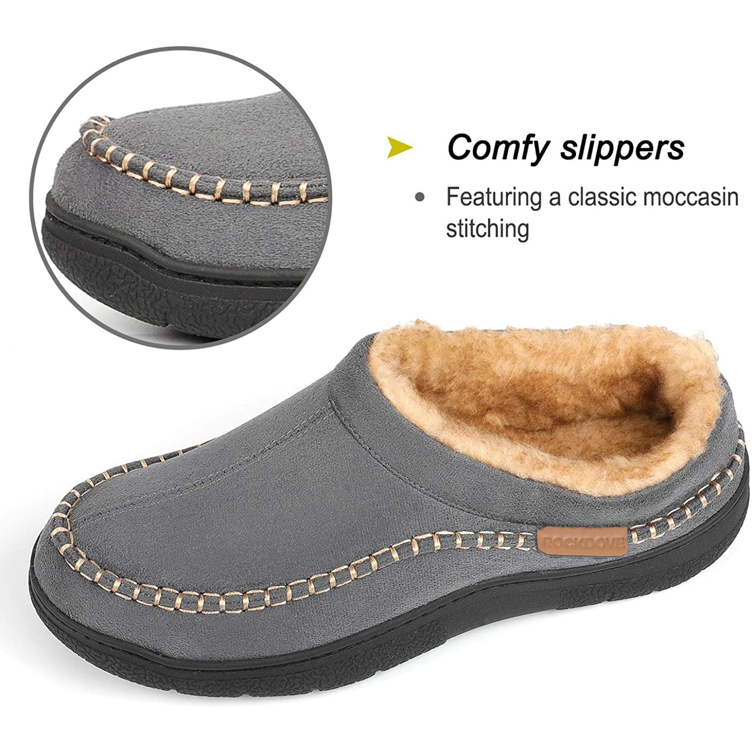 RockDove Men's Aiden Microsuede Clog Slipper photo 3