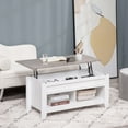 thumbnail image 2 of HOMCOM Lift Top Coffee Table with Hidden Storage and Open Shelves, 2 of 10