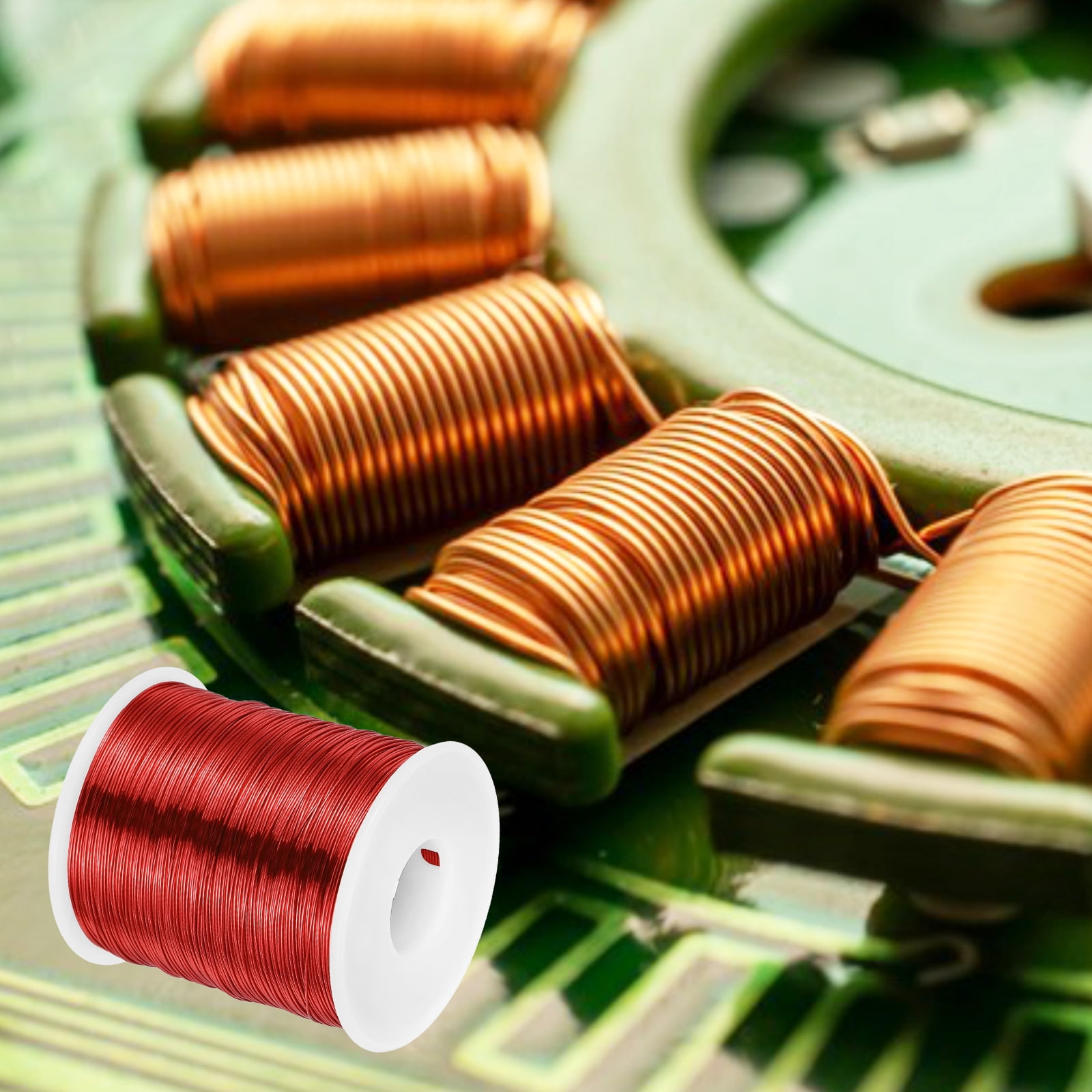 Uxcell 24 AWG Magnet Wire, 24 Gauge Enameled Copper Wire, 1 lb Magnetic Coil Wire for Transformer, Motor, Electric, 155C(311F)