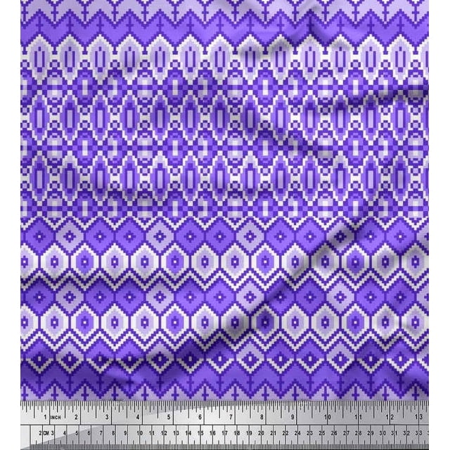 Soimoi Cotton Duck Fabric Aztec Geometric Print Fabric by Yard 56 Inch Wide
