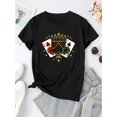 thumbnail image 2 of Style Élégant, T-Shirt Graphique Décontracté pour Femmes avec Couronne de Pique - Col Rond Élégant à Manches Courtes, Mélange Polyester Confortable, Parfait pour l'Été, la Fête des Pères, la Fête des Mères, le Nouvel An, le Printemps, 2 of 7