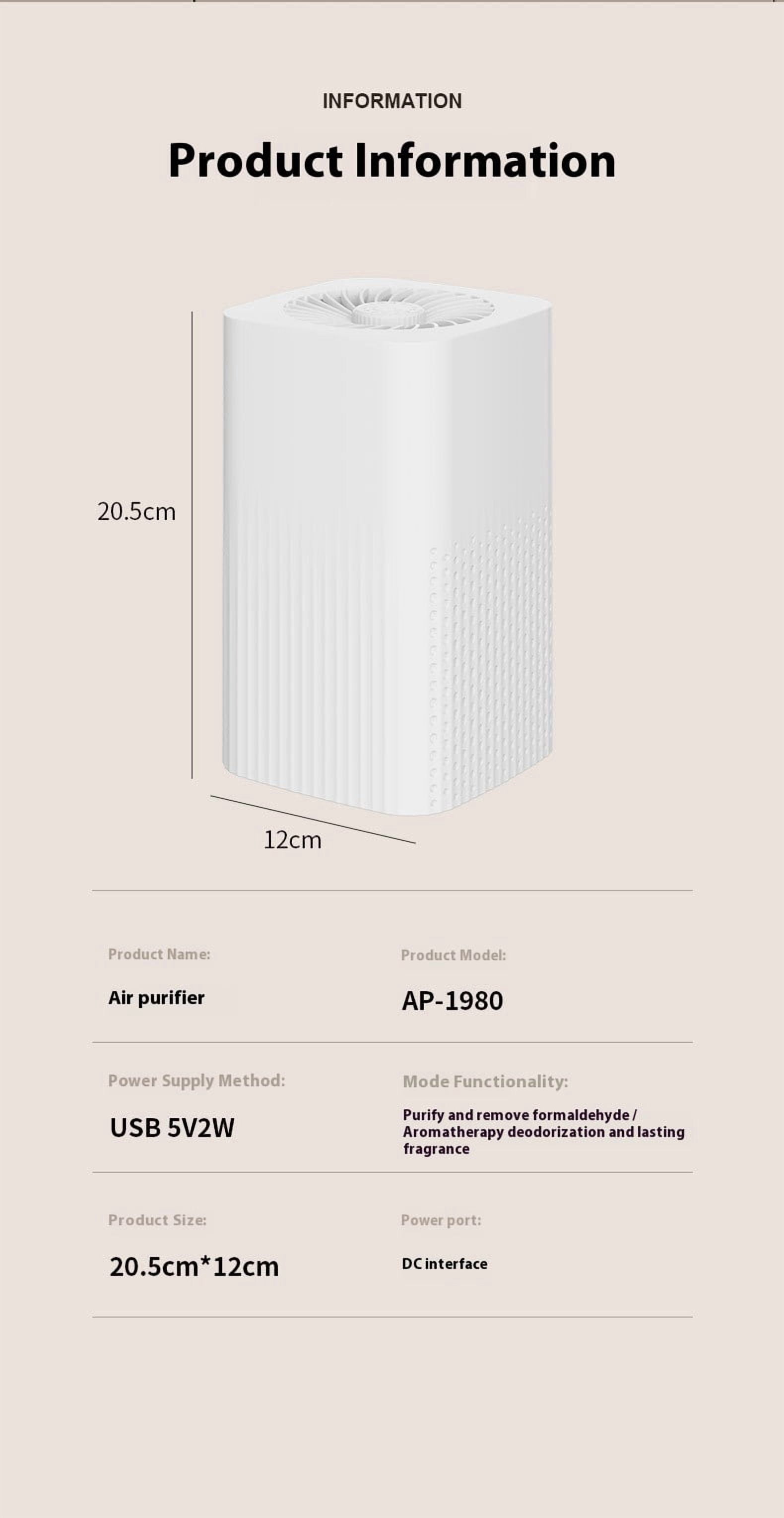 Air Purifiers Solar Powered Cleaner for Pollen Smoke Dusts Pets Dander Bedroom Car Dog House Chicken Office Living Room Kitchen White