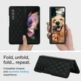 thumbnail image 5 of for Samsung Galaxy Z Fold 4 Case Elegant PU Leather, Samsung Galaxy Z Fold 4 Case Protective Premium Slim Thin Phone Case for Women Girls Compatible with Samsung Galaxy Z Fold 4, Black, 5 of 6