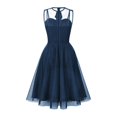 thumbnail image 4 of LYEAA Vintage Dresses for Women 50s Plus Size Crew Neck Sleeveless Flowy Mesh Elegant Ball Gown Midi Dresses Solid Casual Dressy A-line Zipper Dresses Comfort Holiday Dresses Blue M, 4 of 8