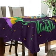 thumbnail image 3 of Coolnut Mardi Gras Rectangle Tablecloth Spill-Proof Polyester Table Cloth Table Cover for Kitchen Dining Picnic Holiday Party Decoration, 54"x72", 3 of 7