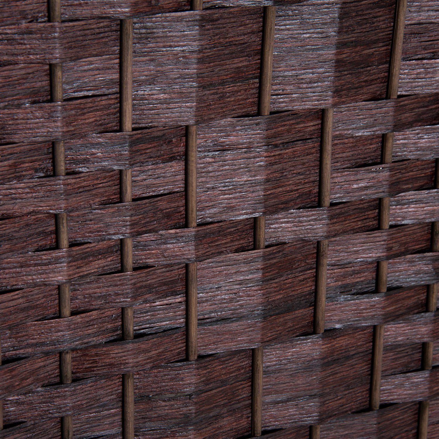 HomCom 6' Tall Wicker Weave 3 Panel Room Divider Privacy Screen - Chestnut Brown