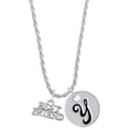 thumbnail image 1 of Delight Jewelry Silvertone Best Friend Silvertone Script Initial Disc - Y - Charm Necklace, 20"+3", 1 of 4